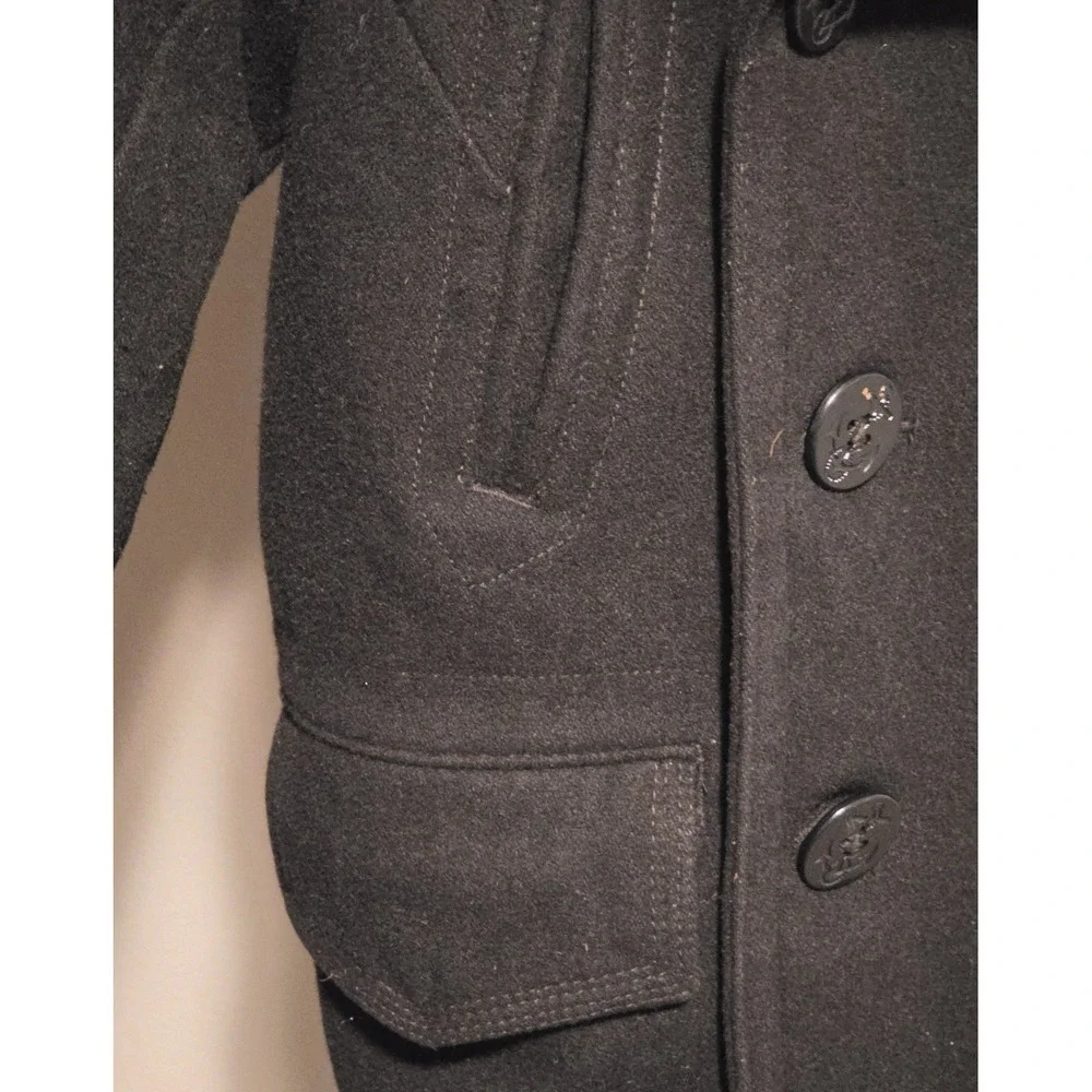 Gap Kids Black Wool Peacoat Jacket Double Breasted Warm Winter Coat Small 6-7